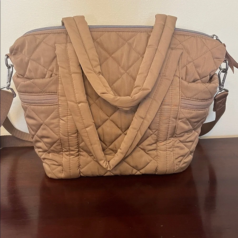 Vera Bradley Performance Twill Small Multi Strap Tote Bag Meadowlark Tan Puffer - Picture 6 of 11